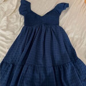 Elegant Navy Blue Women's Casual Dress